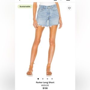 AGOLDE Parker Long Denim Shorts, NWT